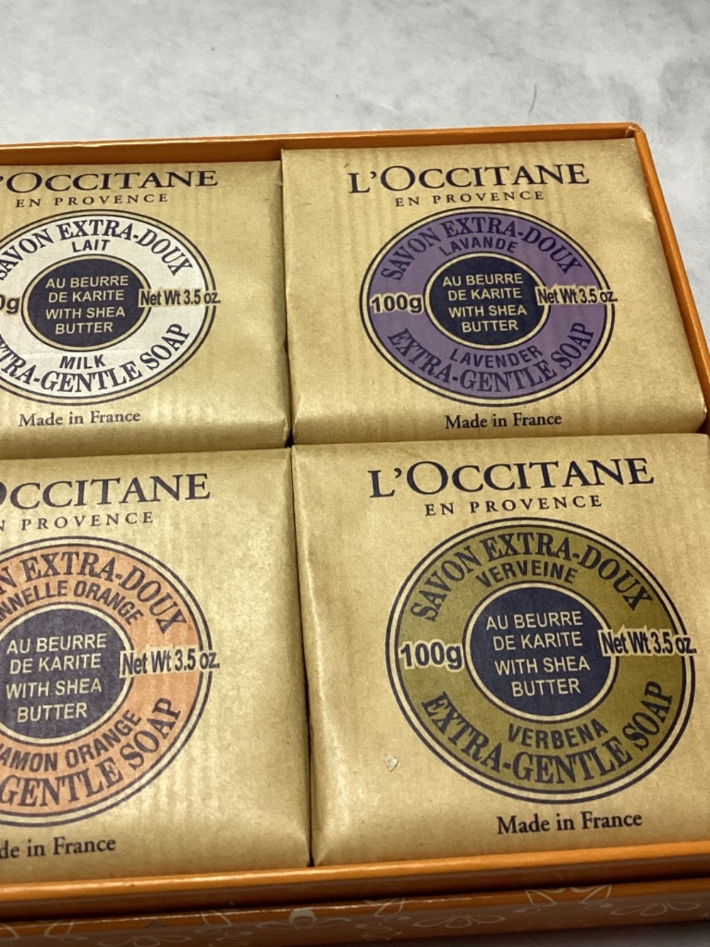 L’ OCCITANE. SAVON DE PROVENCE SOAPS a BOXED 4 total